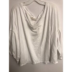 Rachel Hollis XL white oversized balloon sleeves‎ crop top